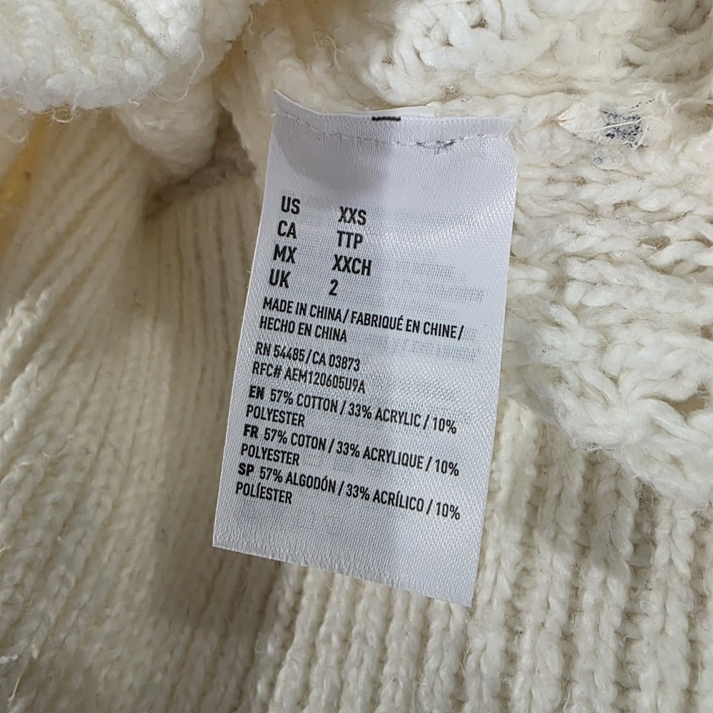 Vintage Y2K American Eagle Outfitters Womens Waffle Knit Cowl Neck Sweater‎ Xxs - Picture 8 of 8
